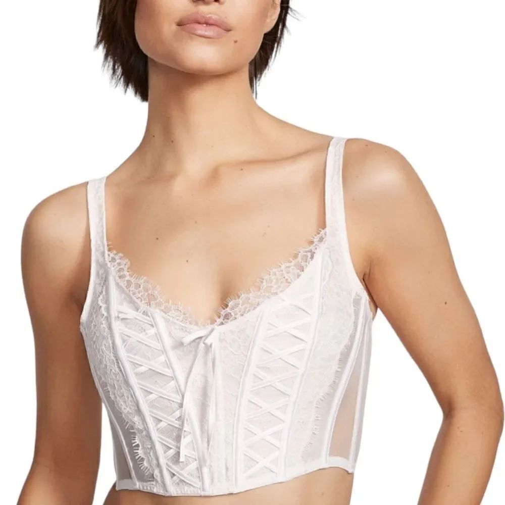 Victoria’s Secret DREAM ANGELS Unlined Lace-Up Corset Top in the Size Large